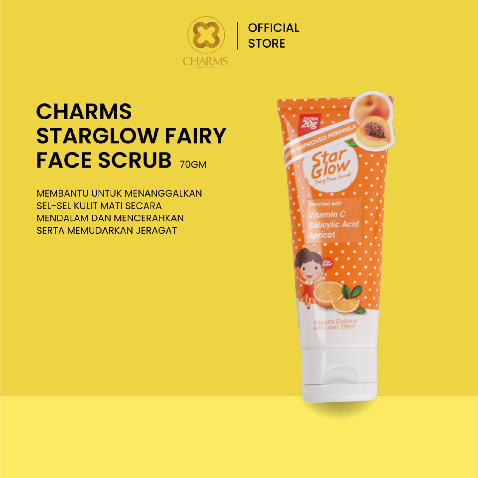 CHARMS STARGLOW FAIRY FACE SCRUB 70GM