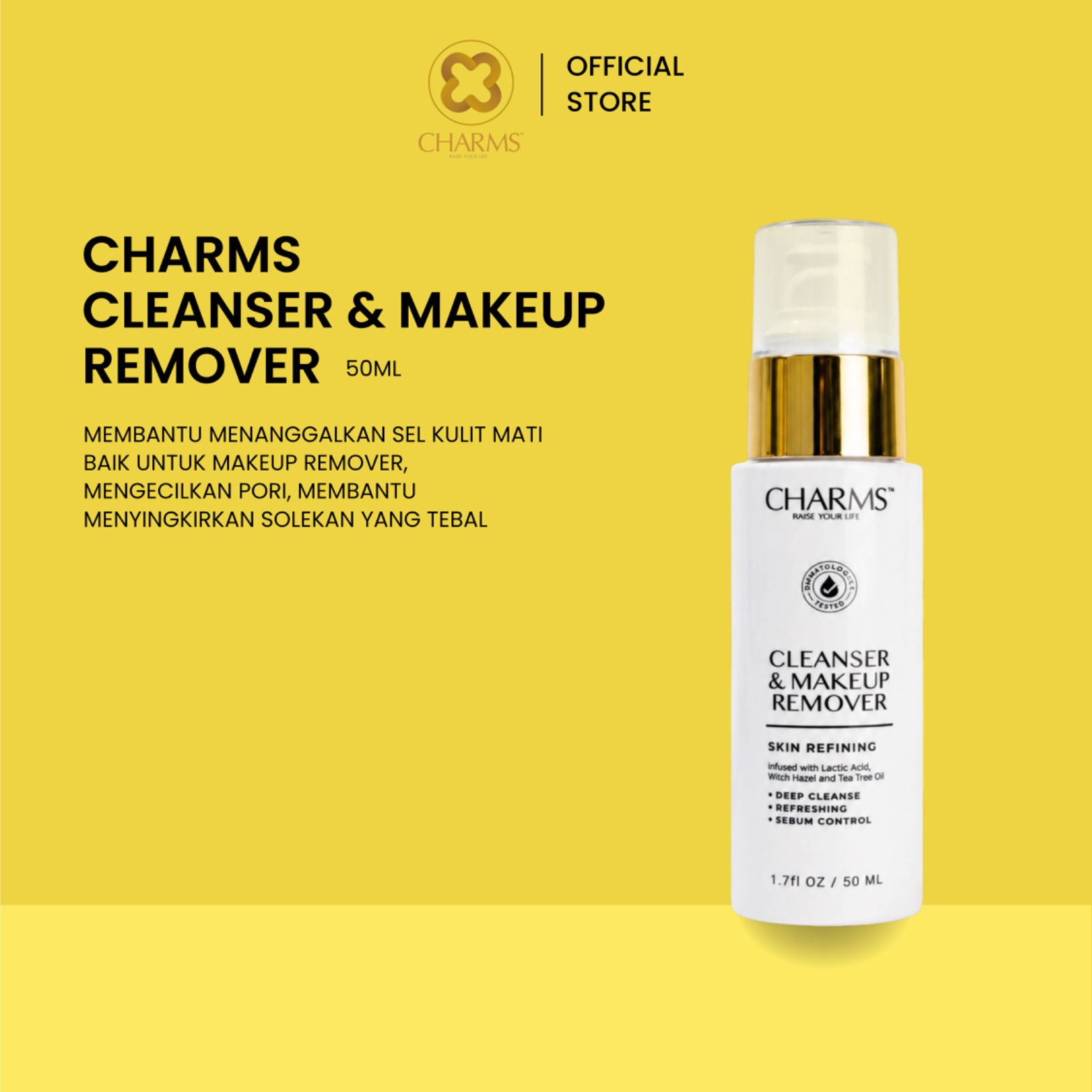 CHARMS CLEANSER & MAKEUP REMOVER 50MLl