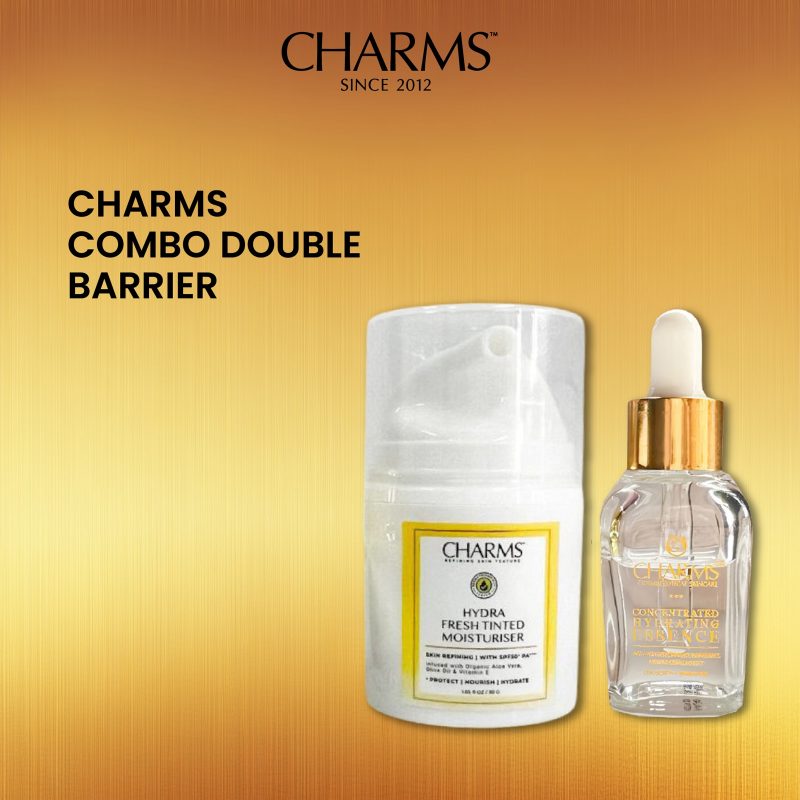 DOUBLE BARRIER [CHARMS Concentrated Hydrating Essence 20ML + Hydra Fresh Tinted Moisturiser Broad Spectrum SPF50 30GM]