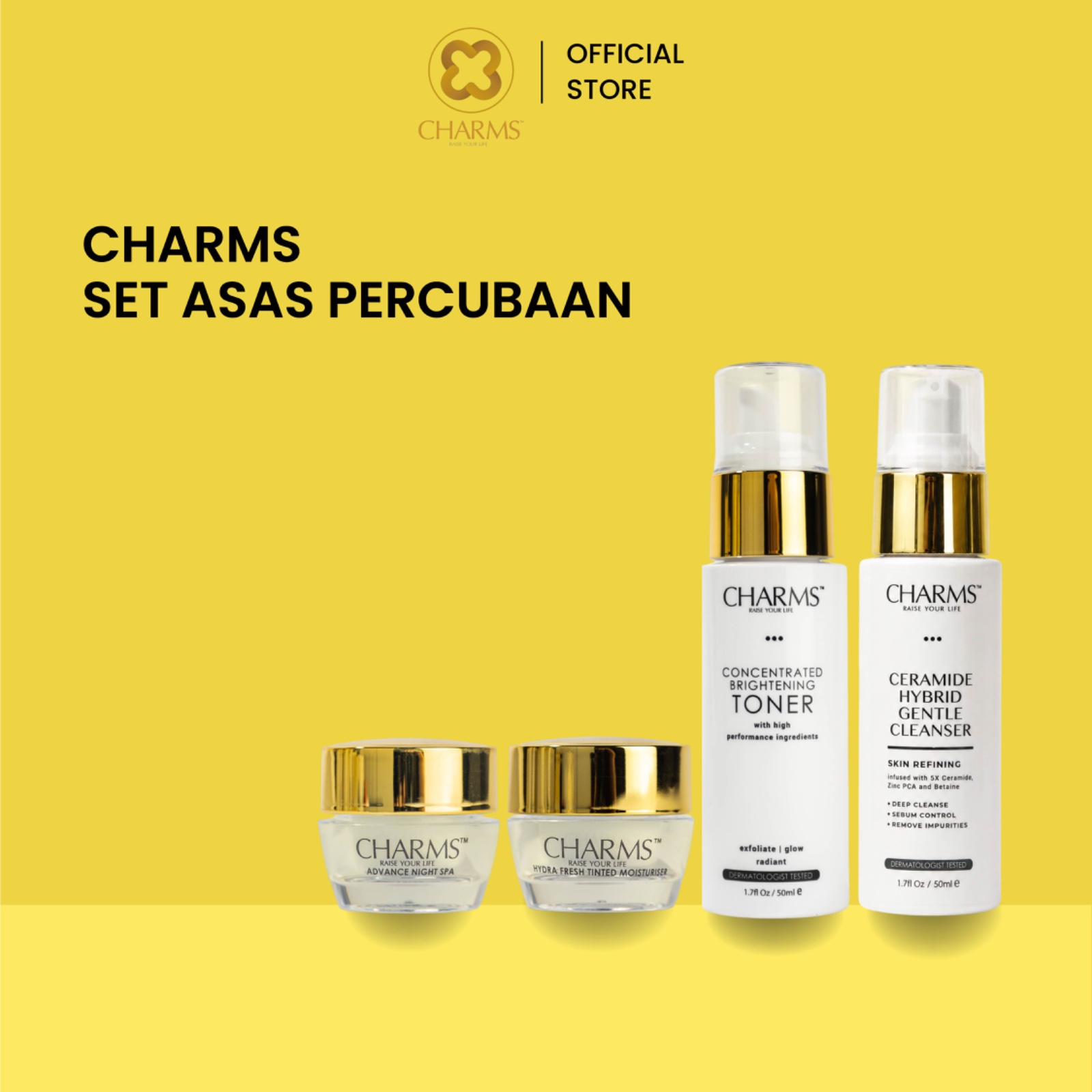 CHARMS SET ASAS PERCUBAAN CHARMS (CERAMIDE CLEANSER)