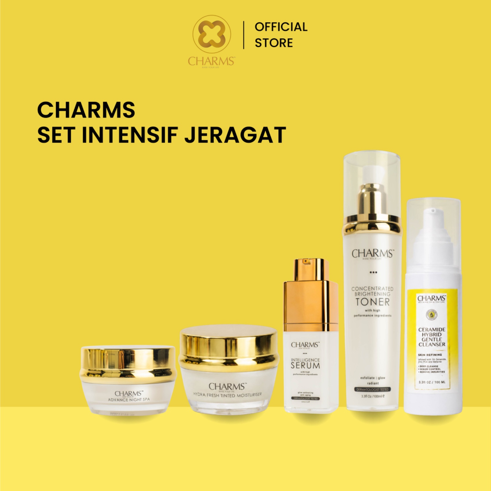 CHARMS SET LENGKAP JERAGAT KUSAM (CERAMIDE CLEANSER)